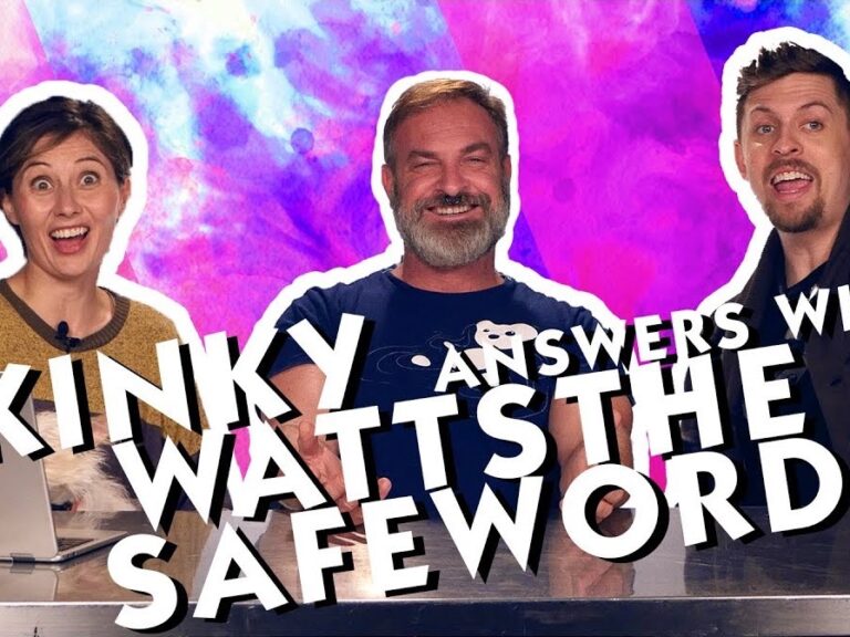 Three people; Text=Kinky answers with Watts the safeword