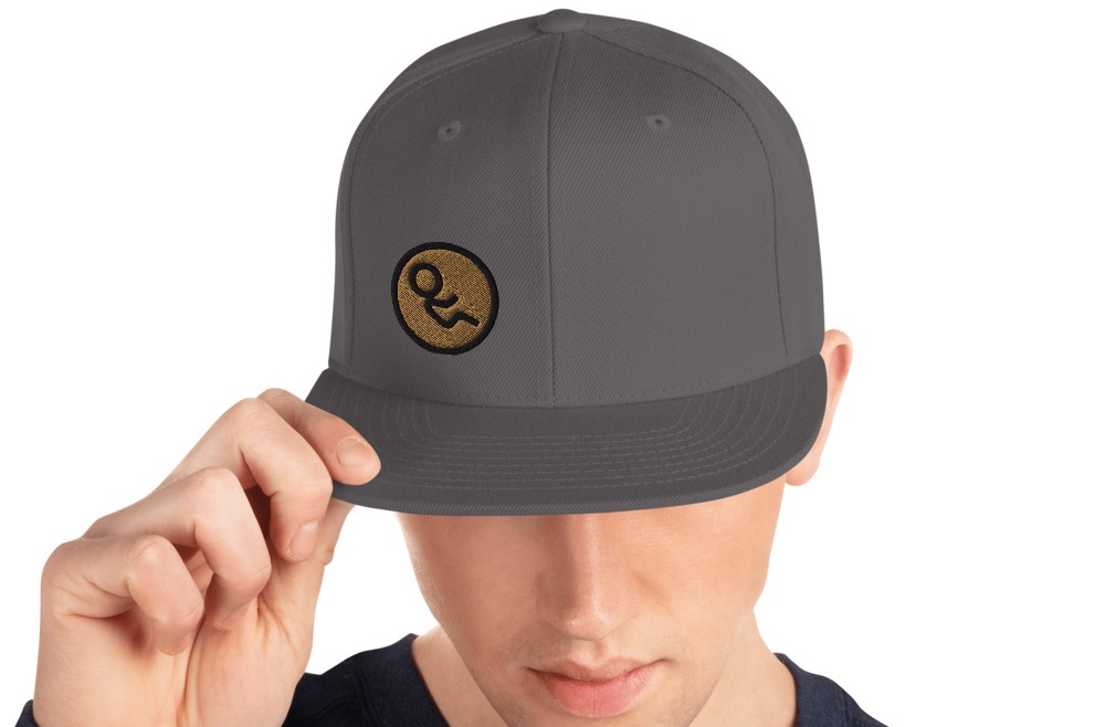 Bottom Basics Iconic Icon snapback hat on man's head